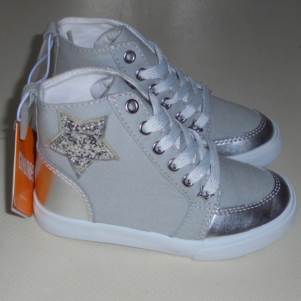 Gymboree Girls Silver Gray Sneakers 10  NEW